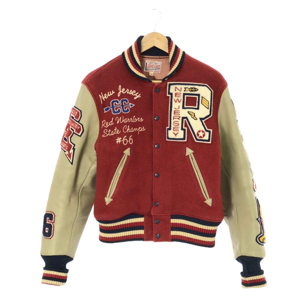 40サイズ STYLEEYES スタイルアイズ スタジャン 赤 袖革 スタイル