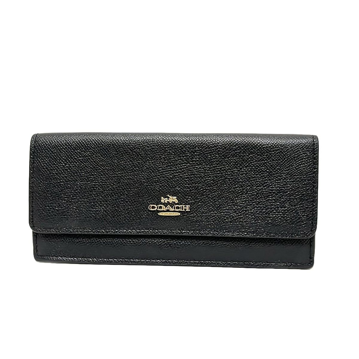 COACH コーチ 長財布 - F1444 黒 レザー