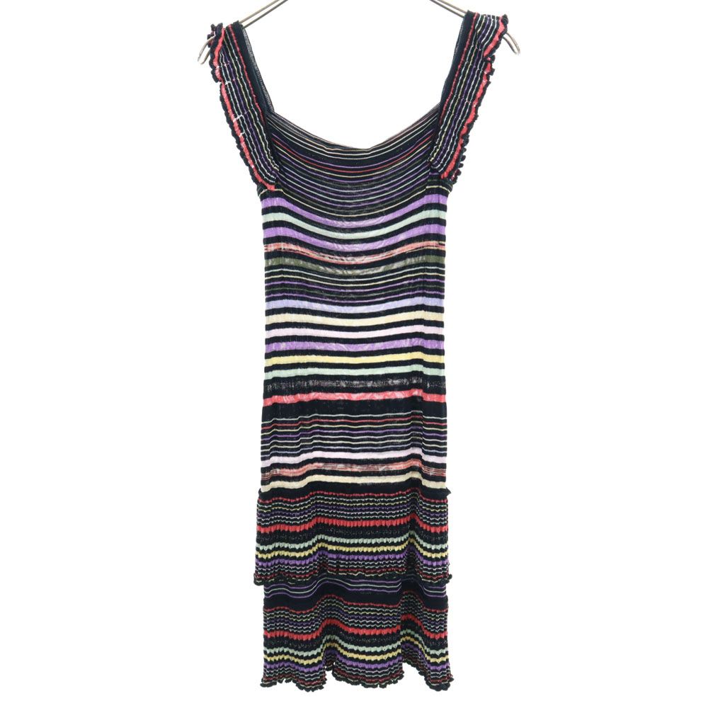 イタリア製 MISSONI ミッソーニ ボーダー ワンピース ＄ ミッソーニ イタリア製 ボーダー柄 ニット キャミワンピース 40