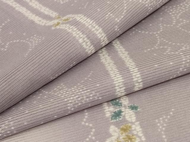 平和屋着物＊夏物 小紋 絽 桜文 洗える着物 AABB2573jd
