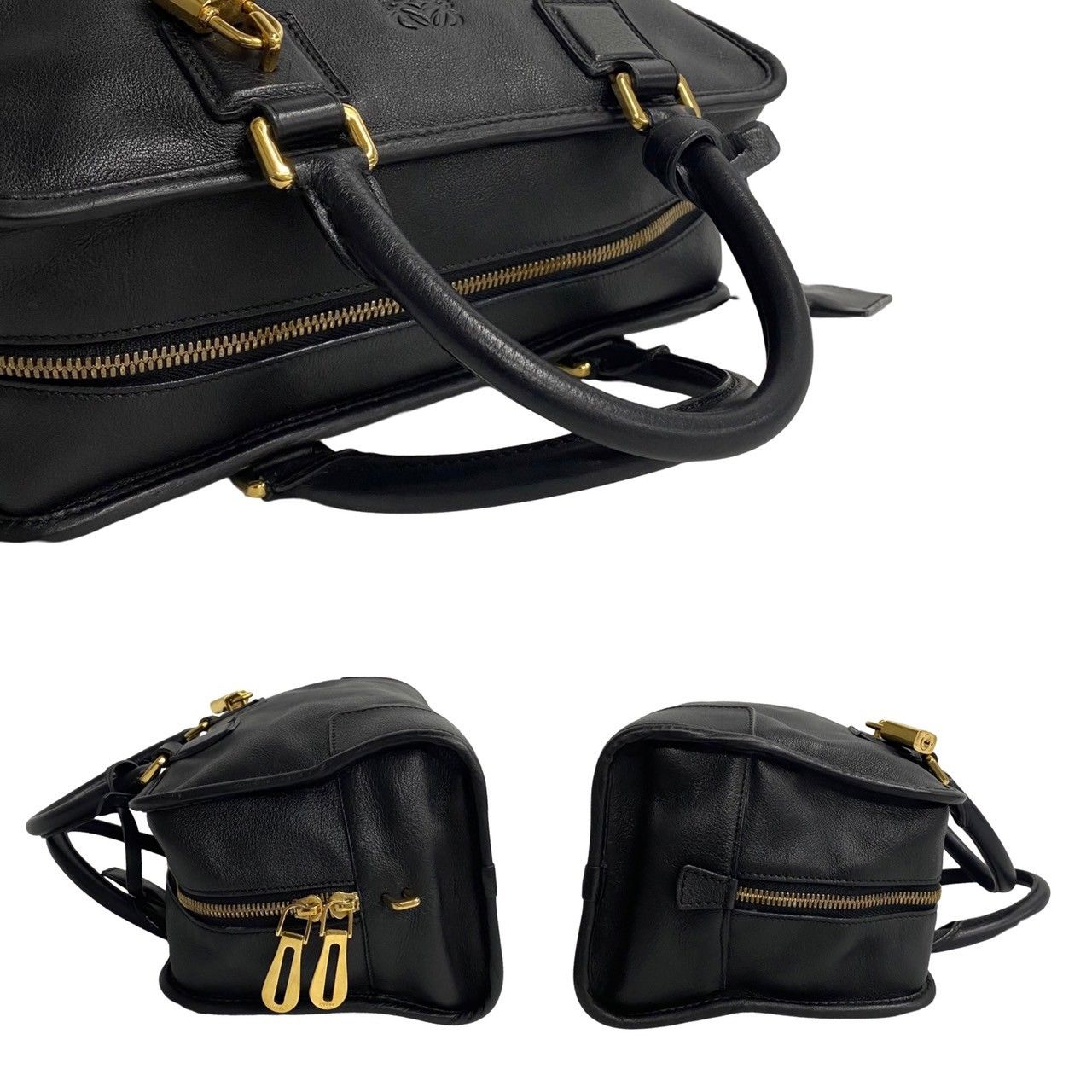 極 美品 カデナ 鍵付 LOEWE ロエベ アナグラム ロゴ アマソナ 28