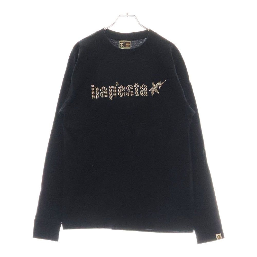 APE　ラインストーンロングスリーブ A BATHING APE (アベイシングエイプ) ラインストーンロゴ クルーネック