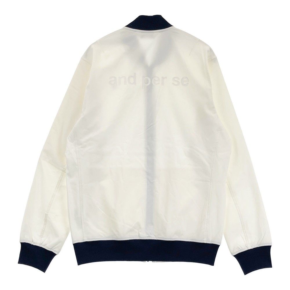 サイズ：M AND PER SE アンパスィ  裏起毛 ジップジャケット  ホワイト系 [240101444732] ゴルフウェア メンズ ストスト サイズ：M AND PER SE アンパスィ 裏起毛 ジップジャケット