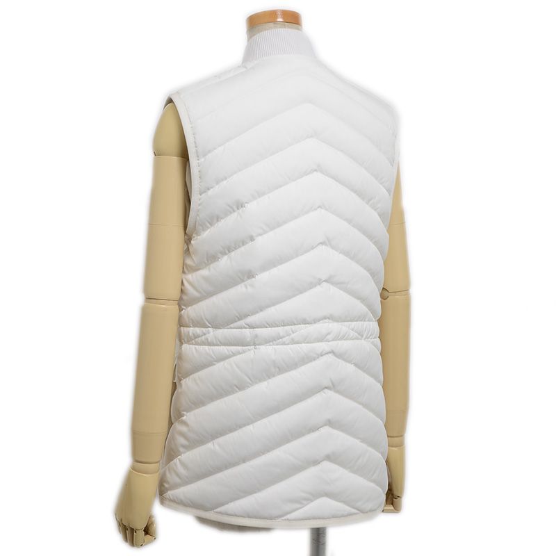 エルメス キルティング ロング ダウンベスト ホワイト レディース 34サイズ