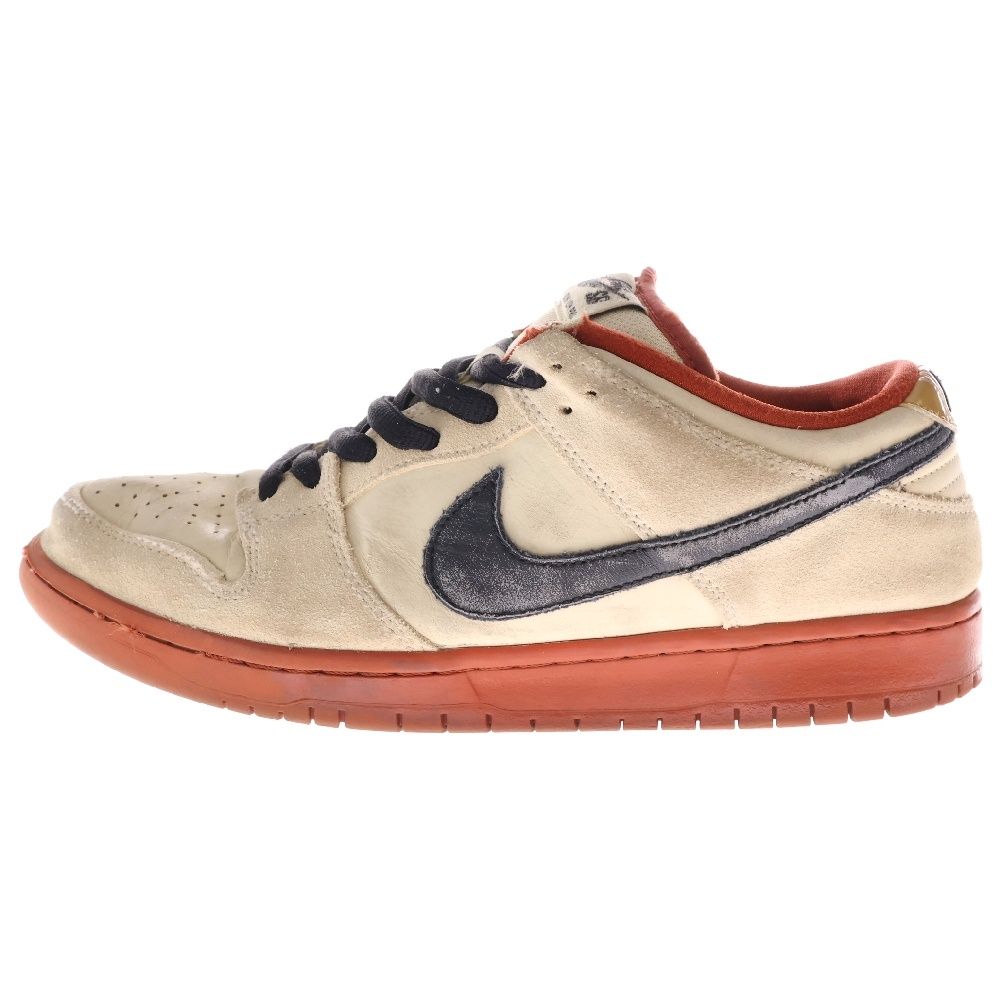 NIKE SB ナイキエスビー DUNK LOW PRO MUSLIN ダンク ロー プロ モスリン ローカットスニーカー BQ6817-100 ベージュ/レッド US9.5/27.5cm NIKE SB (ナイキエスビー) DUNK LOW PRO MUSLIN ダンク ロー プロ