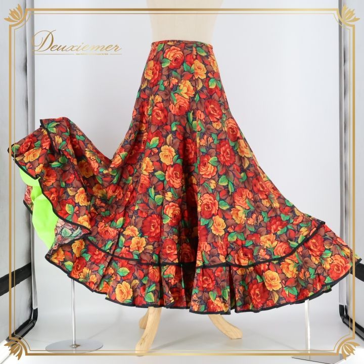 【スペイン製 フラメンコ衣装】ワインレッド ファルダ スカート ボランテ フリル Nk83Ai3wWQopsMexN2L5Lh.jpg@jpg