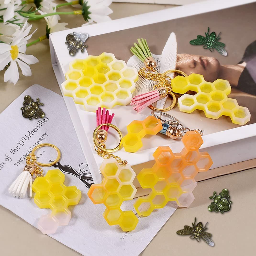 特売】DIYBravo ハニカム シリコンモールド 蜂蜜ノ巣 キーホルダー