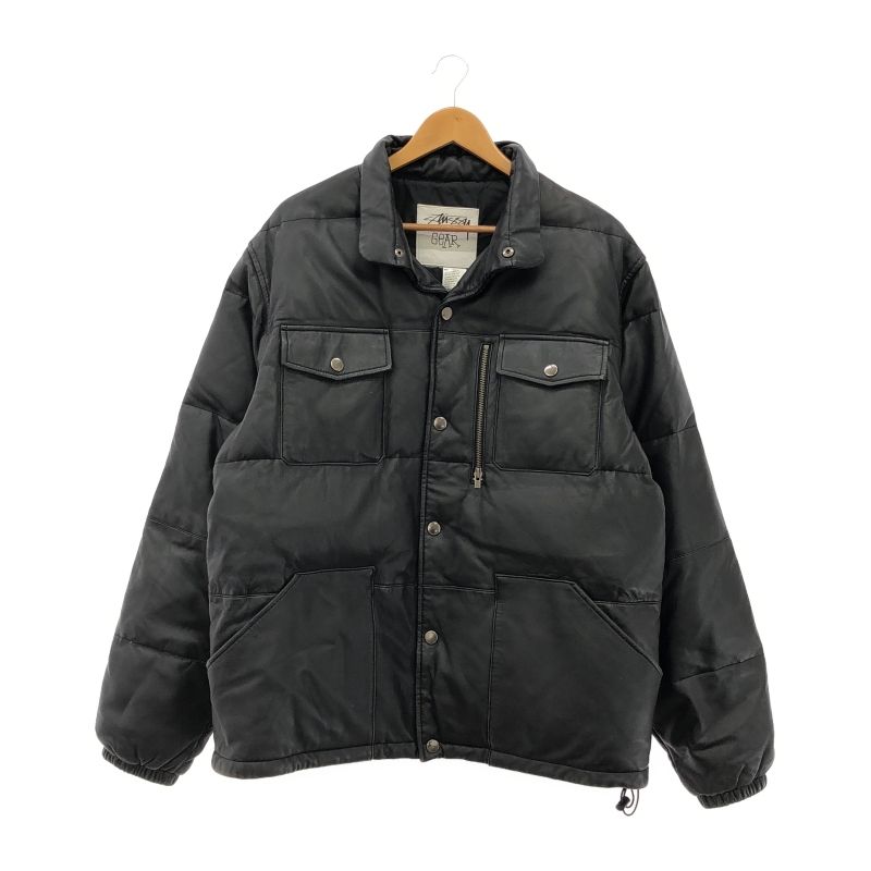 【中古】STUSSY　レザーダウンジャケット　サイズ不明　ステューシー[66]