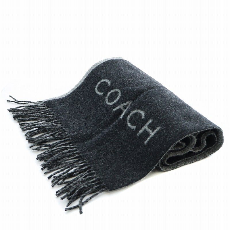 2点まとめ 専用　COACH メンズ ウール カシミヤ ロゴ マフラー フリンジ 2点まとめ 専用 COACH メンズ ウール カシミヤ ロゴ マフラー フリンジ