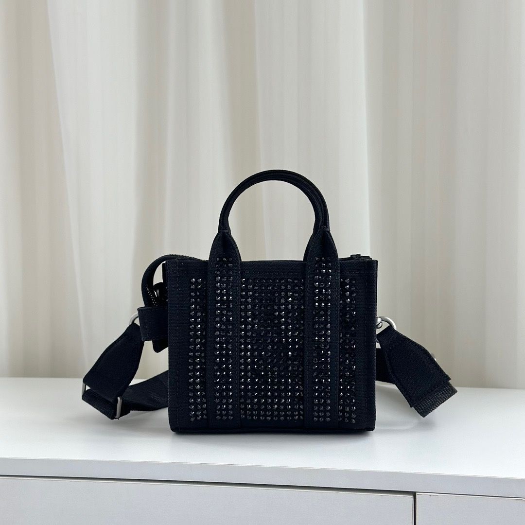 S - 新品・未使用】MARC JACOBS ブラッククリスタル トートバッグ 18CM 