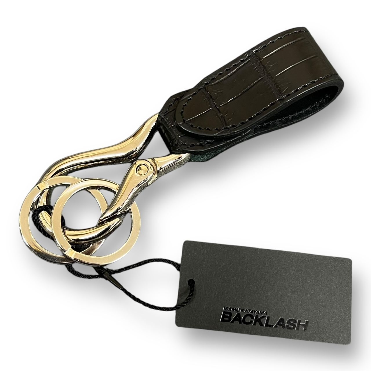 定価22000円 新品 ISAMU KATAYAMA BACKLASH 墨染めクロコ キーホルダー