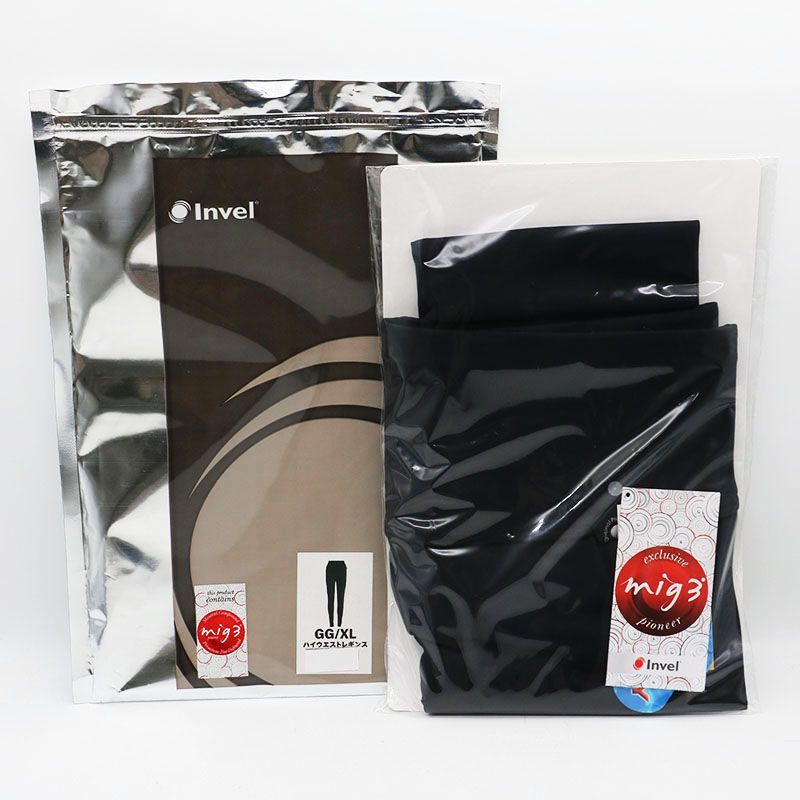♥ インヴェル Invel ハイウエスト レギンス GG|XL mig3 Invel SHORTS LOUNGE レギンス FEMALE GG|XL ブラック MR7-09-181