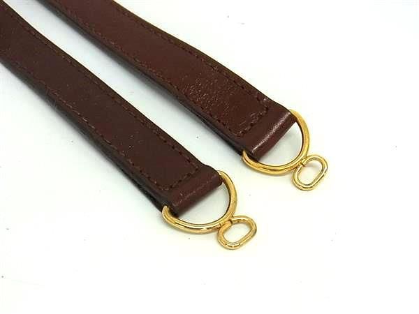 Salvatore Ferragamo ブラウンレザー ストラップ □美品□ Salvatore Ferragamo フェラガモ ガンチーニ レザー バッグ用