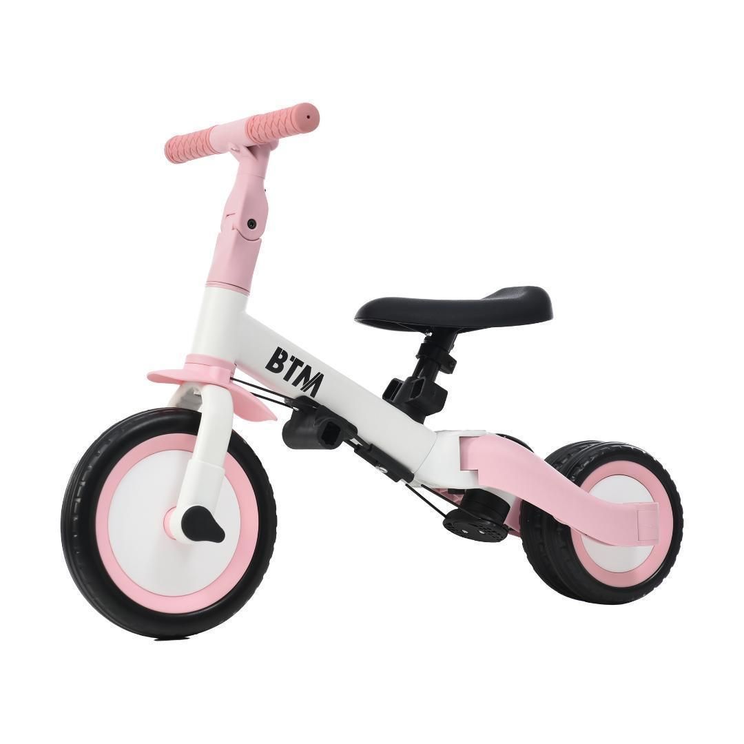 三輪車足けりバイク一台4役ベビーカー かじと 子供用三輪車子供自転車