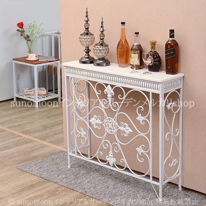 ヴィンテージ調 エントランス テーブル コンソール テーブル シンプル スリム おしゃれ かわいい 北欧 リビング 寝室 オフィス 白 ブラック MARWIL-DEMENAGEMENTS_CH