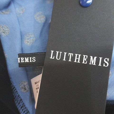 未使用品 ルイテミス LUITHEMIS 水玉 ドット 七分袖 Tシャツ カットソー 44 水色 ライトブルー 日本製 タグ付 レディース ルイテミス LUITHEMIS 水玉 ドット 七分袖 Tシャツ カットソー
