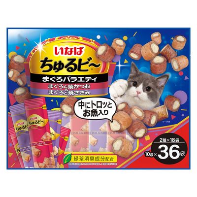 同梱不可 8個セット いなばペットフード ちゅるビ～ まぐろバラエティ 10g×36袋