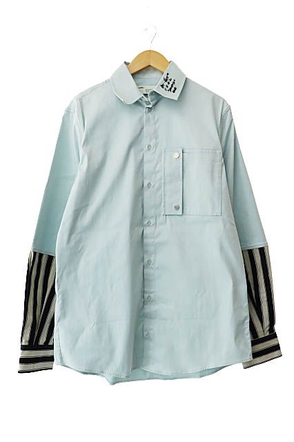 ❤︎ENFOLD シャツ　ブルーホワイト36 ゆったりモード 新品タグ付き】 ENFOLD ホワイト シャツ ホールカラーシャツ 38