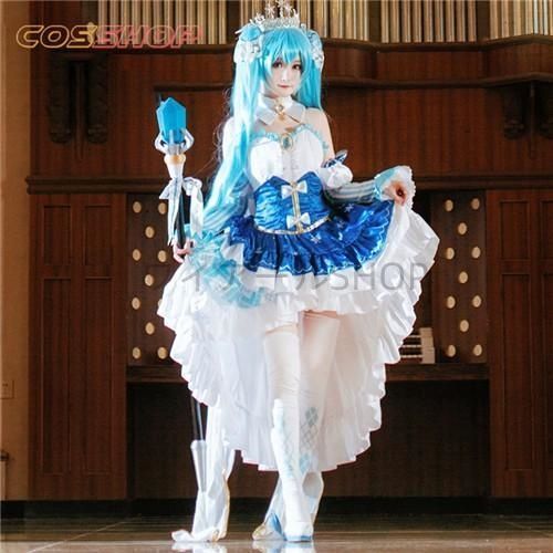 はつね ミク Hatsune Miku Rabbit Yukine ロリ 雪ミク ウィッグ付き 風 コスプレ衣装 演出服 変装 cosplay 仮装 二次会 イベント パーティ