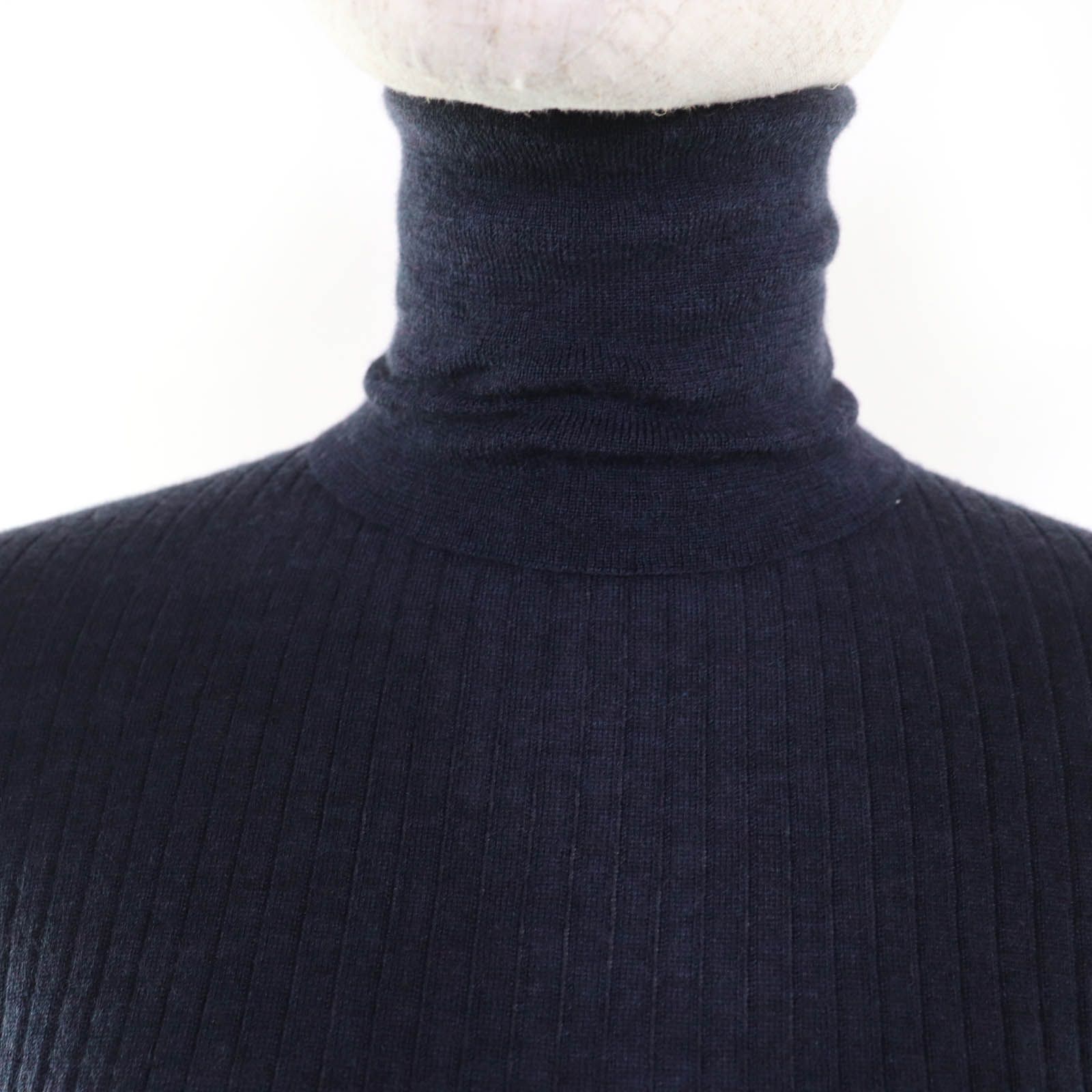 美品☆HERMES エルメス カシミヤ100％ タートルネック 長袖 リブ