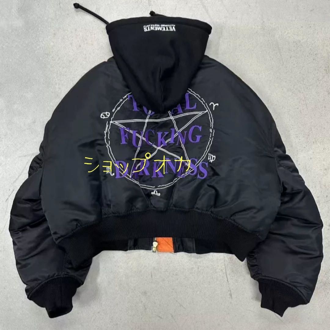 A*I様 vetements tfd ボンバージャケット　パープル　パーカー　M 極美品 vetements tfd ボンバージャケット パープル パーカー M
