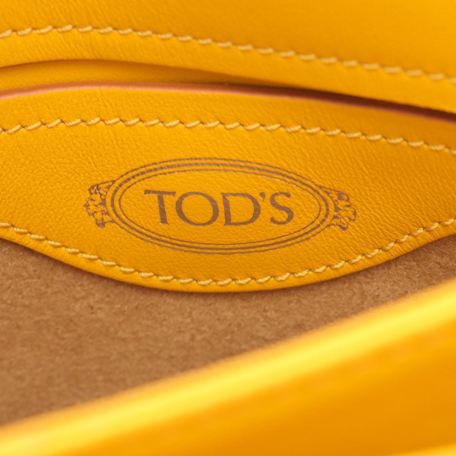 トッズ TOD'S ショルダーバッグ ダブルTリング タッセル イエロー