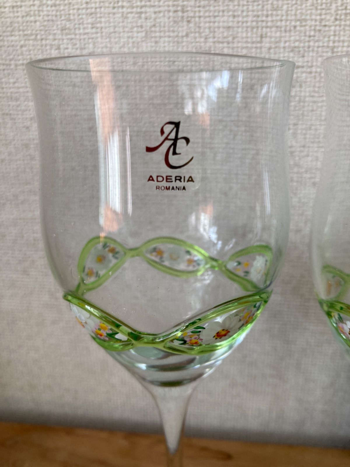 アデリア　ADERIA GLASS  ルーマニア　ワイングラスペアセット