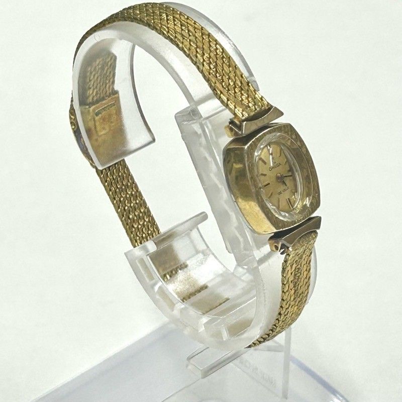 OMEGA オメガ デビル 手巻き 腕時計 ゴールド文字盤 稼働 レディース