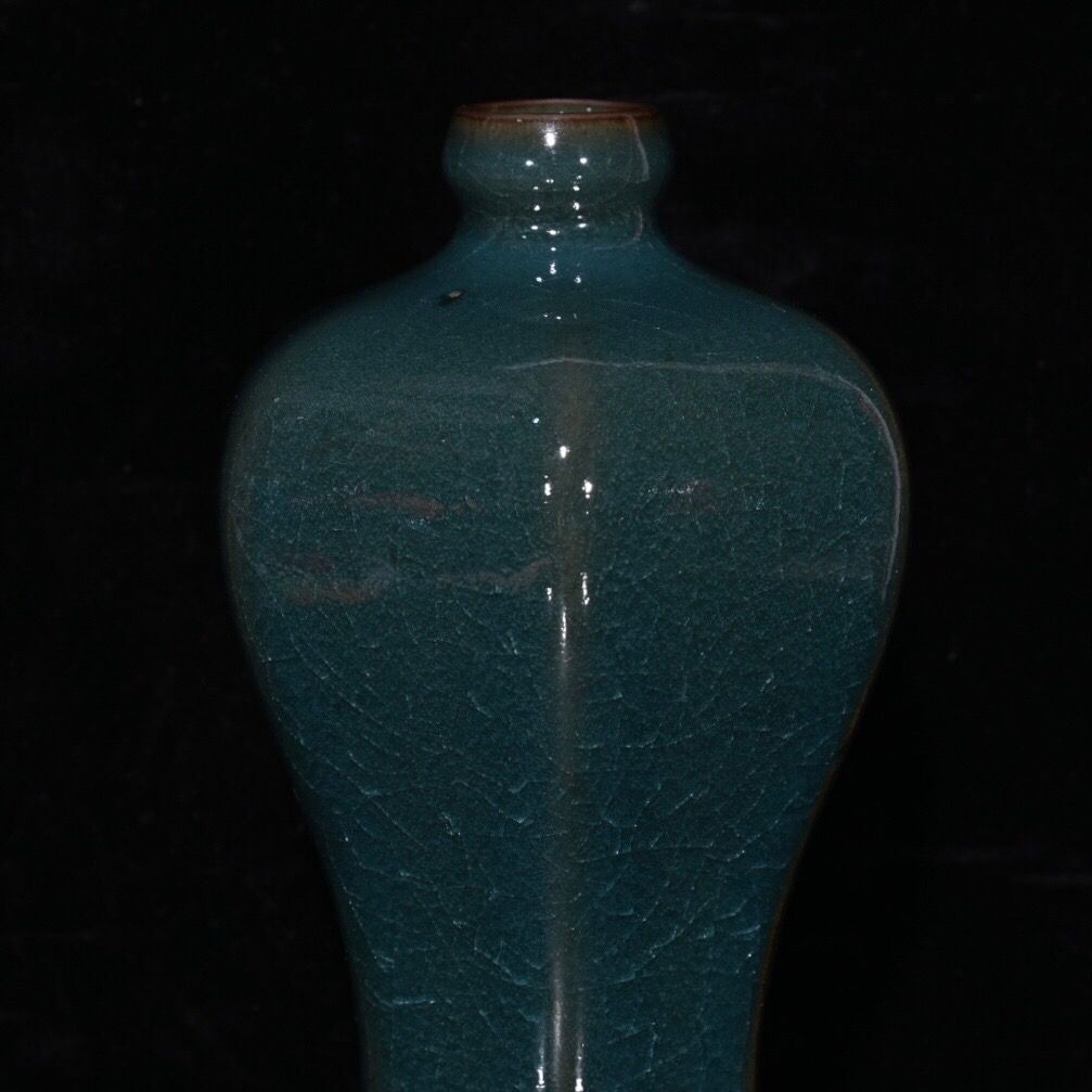 旧家蔵出し 宋 汝窯 開片 六方梅瓶 古陶瓷器 陶芸 造型精美 古