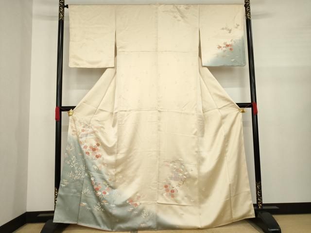 平和屋着物○訪問着 花絵巻文 金彩 正絹 逸品 AABA6659ck