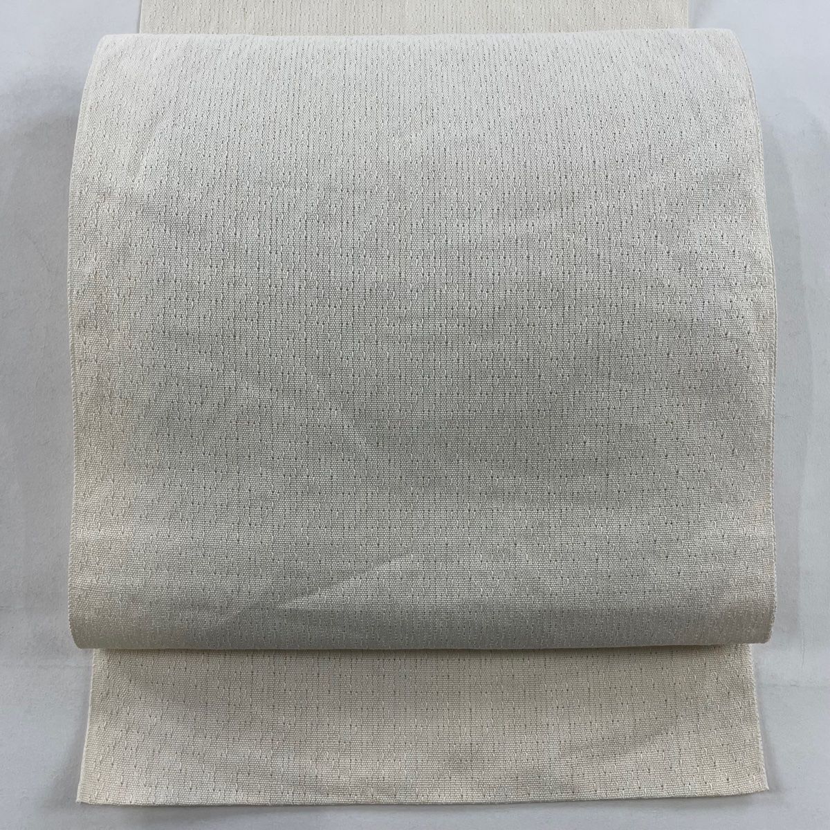 名古屋帯 美品 優品 八寸名古屋帯 松葉仕立て 幾何学模様 クリーム