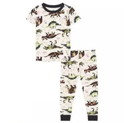 新品 上下 セット 100 ★ コストコ Kids Headquarters ボーイズ 半袖 パジャマ Tシャツ ロングパンツ DINO ディノ 恐竜 レックス 3T 綿 100% コットン 男の子 キッズ ジュニア ベビー