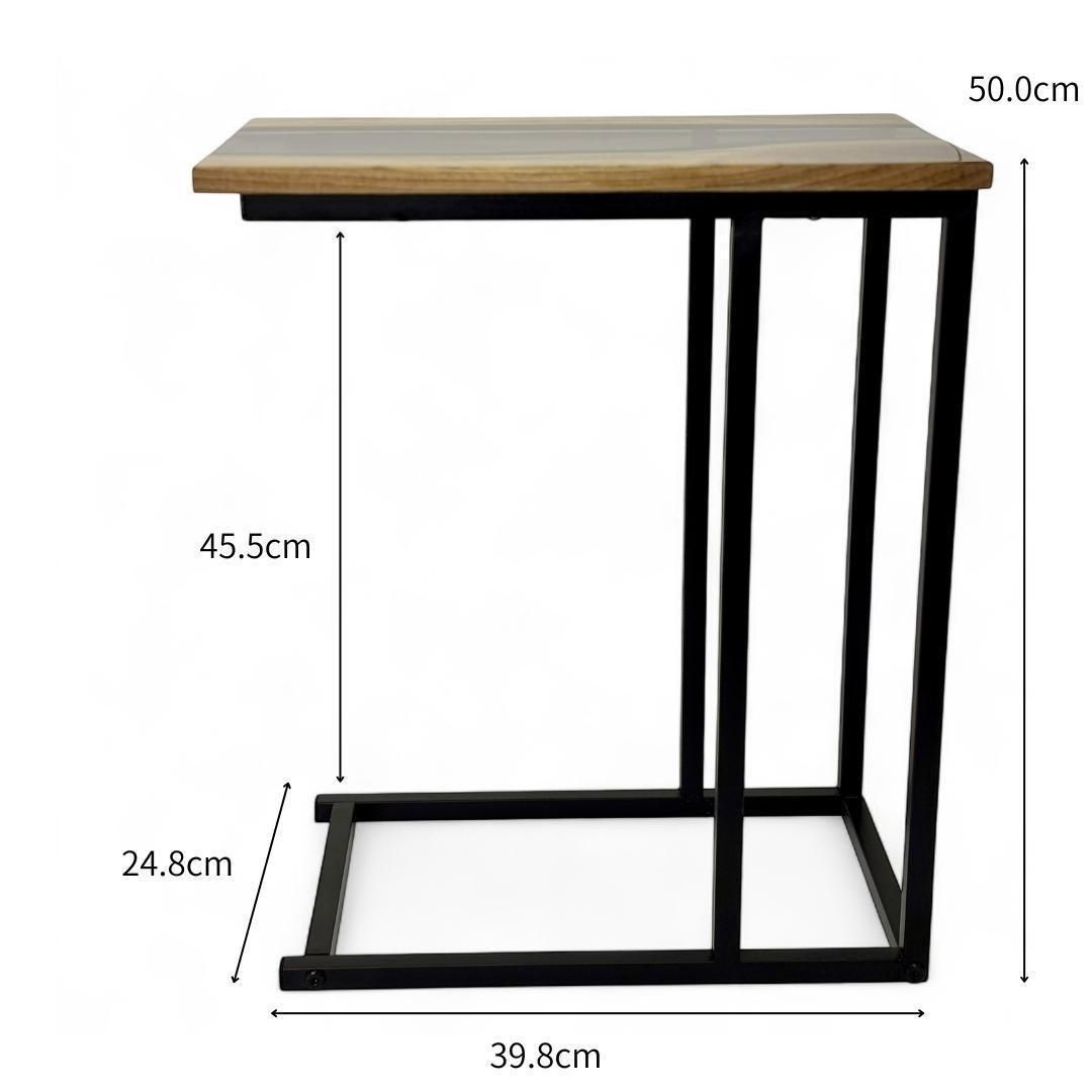 サイドテーブル レジン アイアン 木製 一枚板 おしゃれ コの字 ベッド 北欧 サイドテーブル レジン アイアン 木製 一枚板 おしゃれ コの字 ベッド