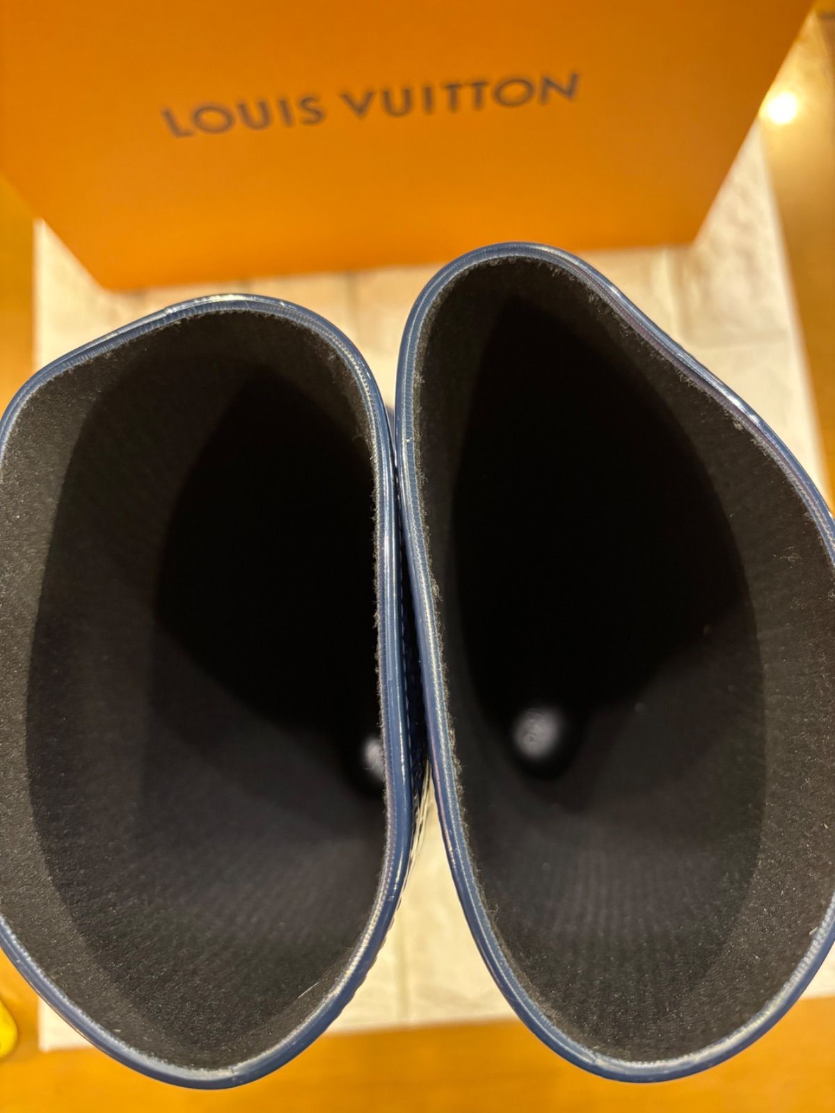#美品Louis Vuitton ネイビーモノグラム長靴#レインブーツ#36 美品Louis Vuitton ネイビーモノグラム長靴#レインブーツ#36