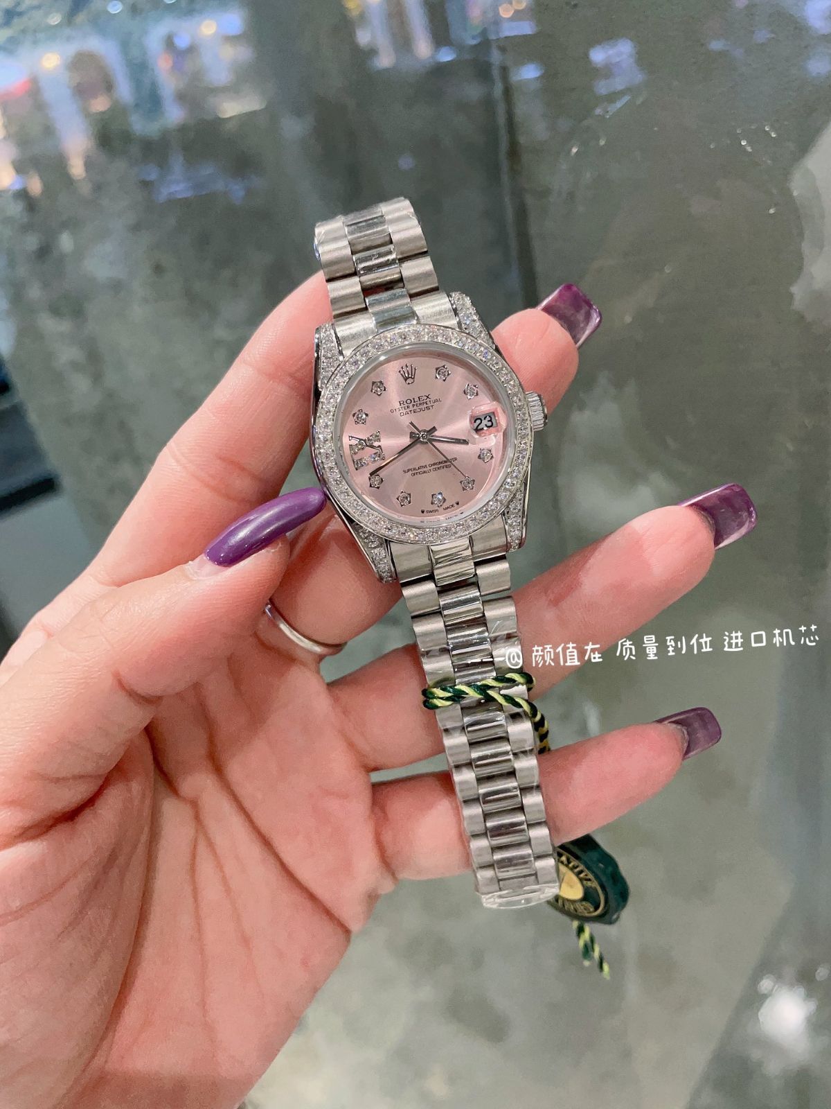 ROLEX ロレックス デイトジャスト レディース腕時計 31 mm スワロフスキーダイヤモンド 316 L鋼