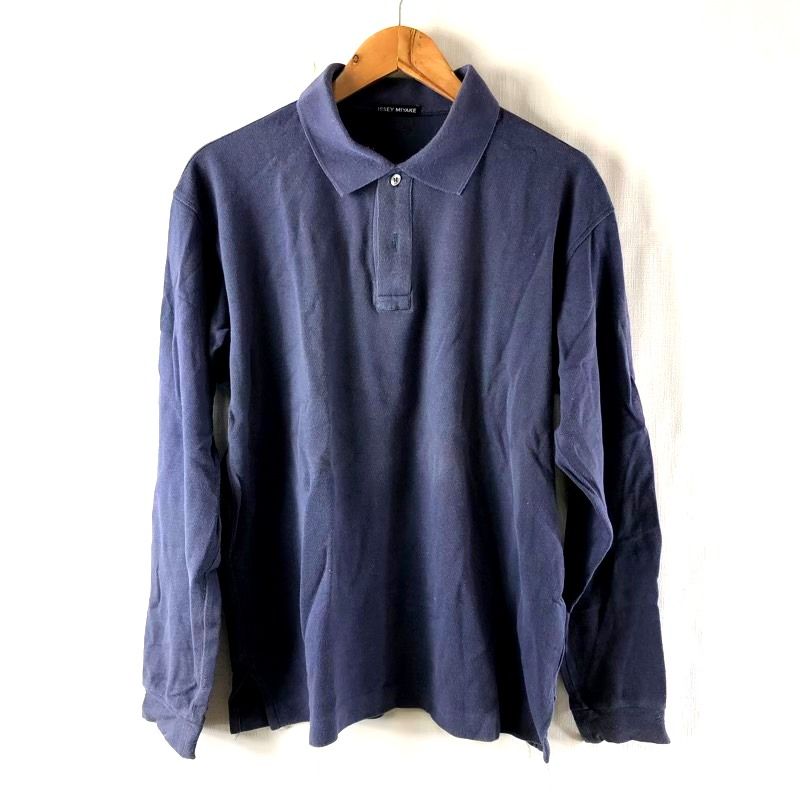 イッセイミヤケ ISSEY MIYAKE ポロシャツ 長袖 コットン100