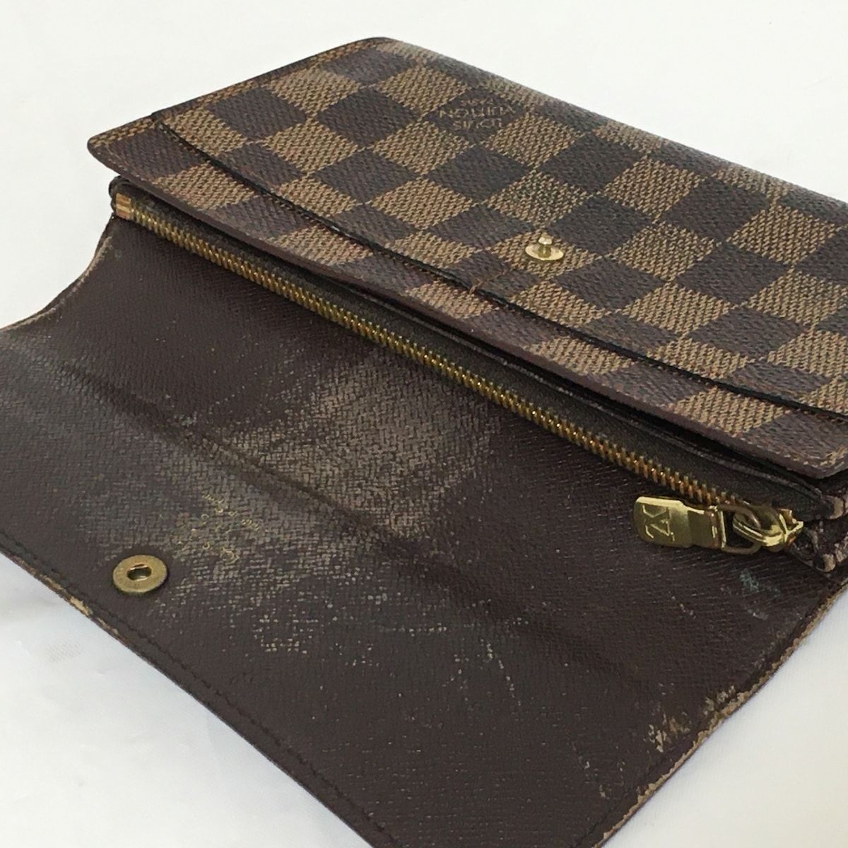 LOUIS VUITTON(ルイヴィトン) 長財布 ダミエ ポシェット・ポルト モネ カルト クレディ N61725 エベヌ - メルカリ