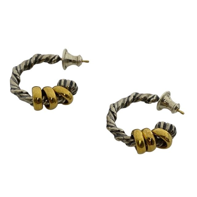 ビルウォールレザー 79-04-0023-328-90-88 ツイスティ フープ ピアス S シルバー ゴールド K18 SV925 GP BILL WALL LEATHER 安心品質 メンズ レディース ユニセックス