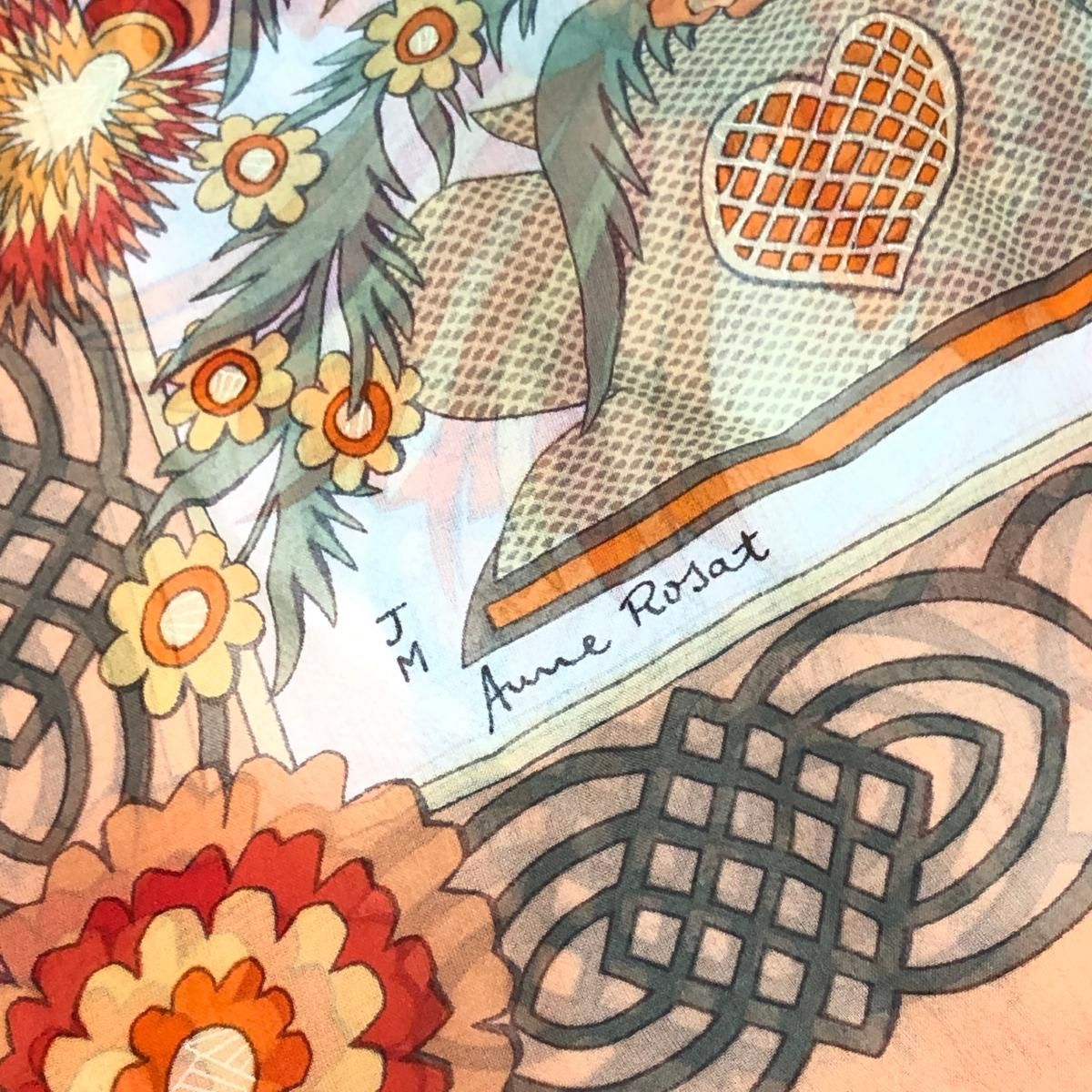 ☆HERMES☆ スカーフ シフォン カレ140 デコパージュ ブラウン. ☆HERMES☆ スカーフ シフォン カレ140 デコパージュ ブラウン