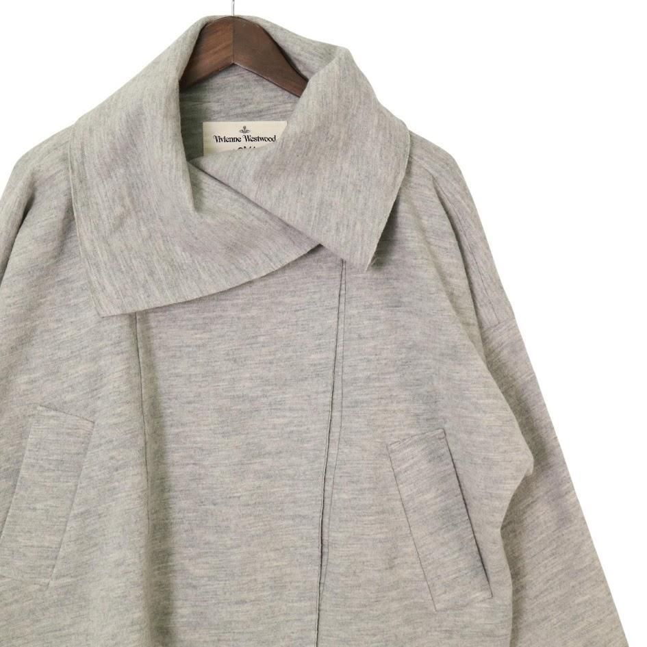 Vivienne Westwood Anglomania ヴィヴィアンウエストウッド アングロマニア ジャケット コート 変形ビッグカラー 女優襟 ウール グレー M