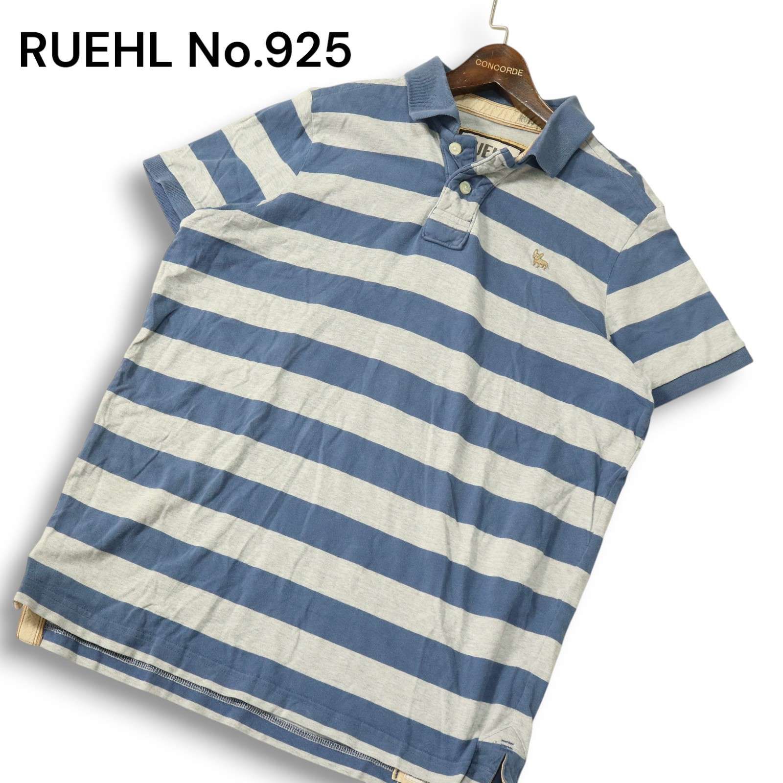 RUEHL No.925 ルール ナンバー925 半袖 ボーダー ポロシャツ RUEHL No.925 ルールナンバー925 春夏 刺繍☆ 半袖 ボーダー
