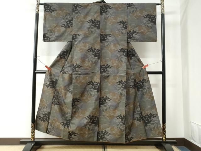 YoshieMuraga✩週末発送 平和屋着物□本場大島紬 横段文 正絹 逸品 DAAP8187zy 平和屋着物○