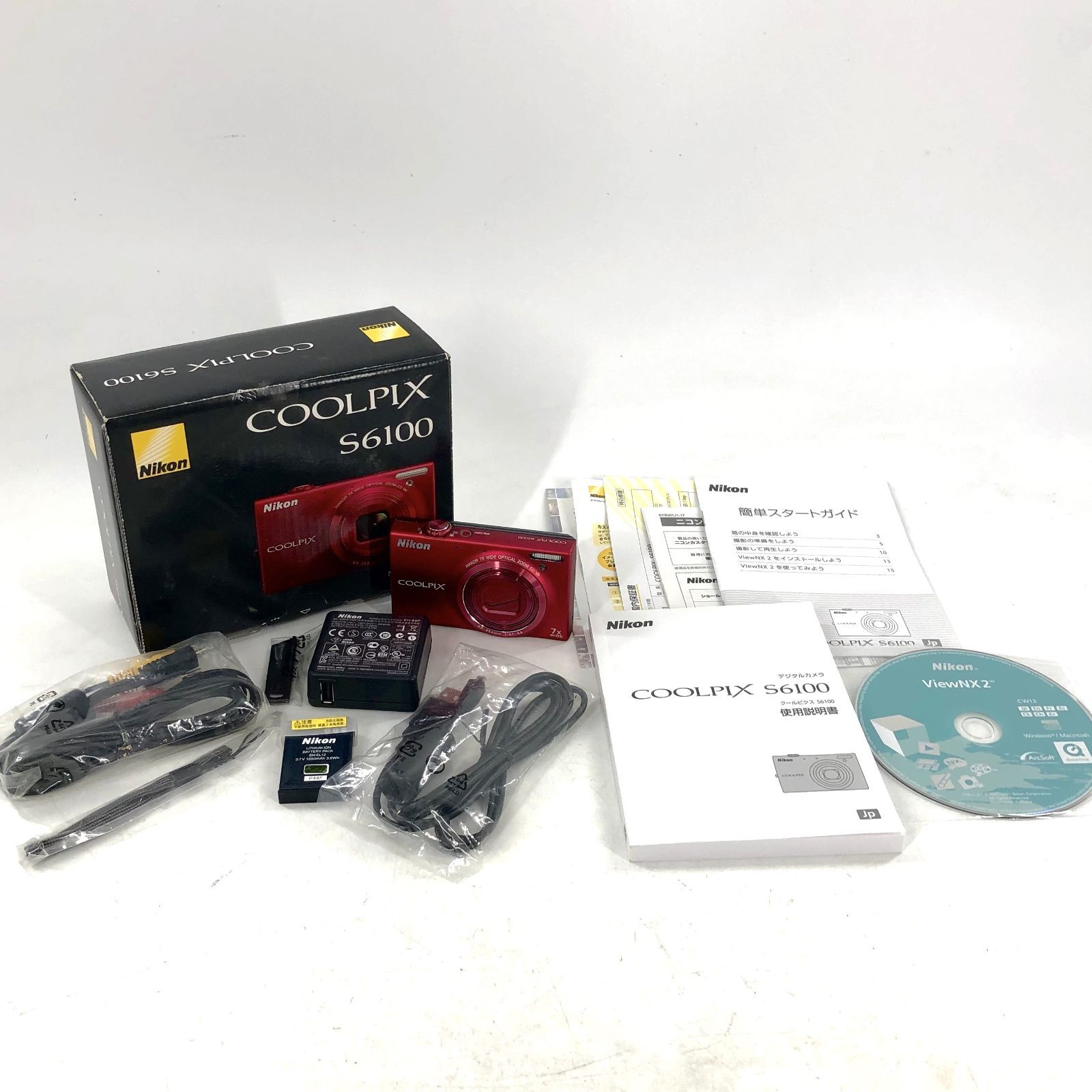 S6100 COOLPIX Nikon レッド Digital ニコン Camera 7x - 光学7倍 