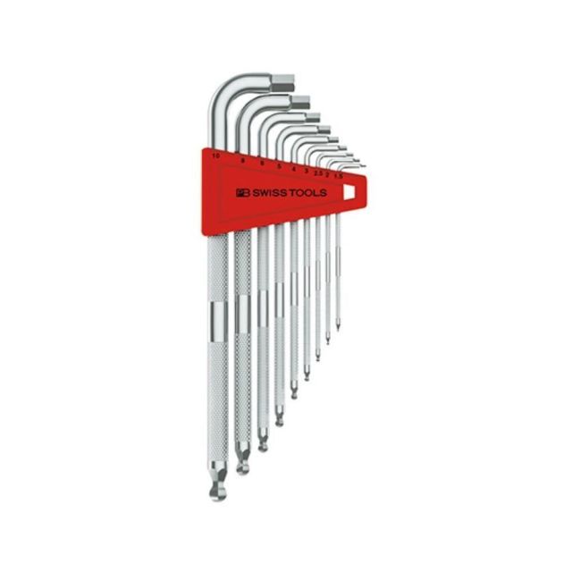 PB SWISS TOOLS ピービースイスツールズ PB Tools ローレット入 ボール付ロング六角レンチセット 9本組 パッケージ無し 3212LH-10