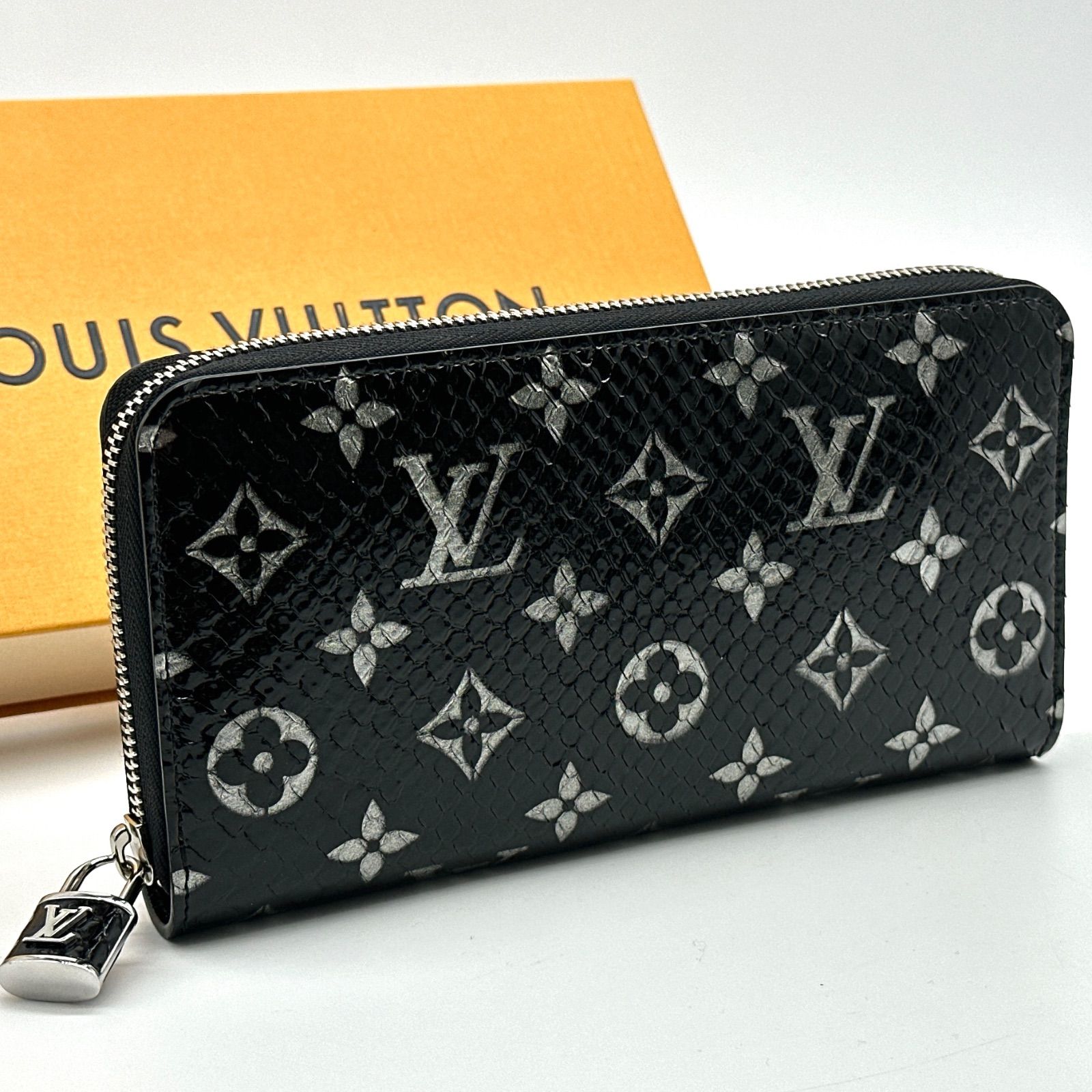 廃番モデル】 LOUIS VUITTON ルイヴィトン 長財布 ジッピー・ウォレット モノグラム パイソン エキゾチック ブラック 黒 シルバー  N96955 - メルカリ