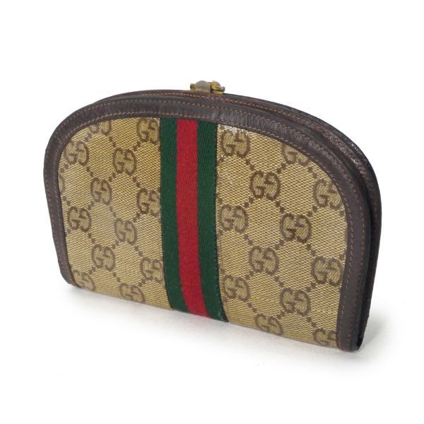 OLD Gucci クリスタルGG シェリーハーフムーン財布（茶） - メルカリ