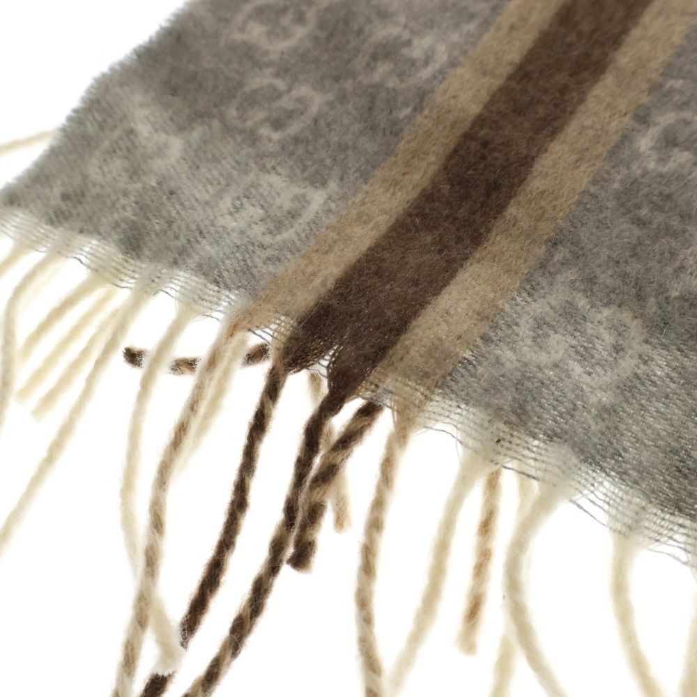  GUCCI グッチ GG総柄 シェリーライン カシミヤマフラー グレー 322288 4 G 201 その他 その他