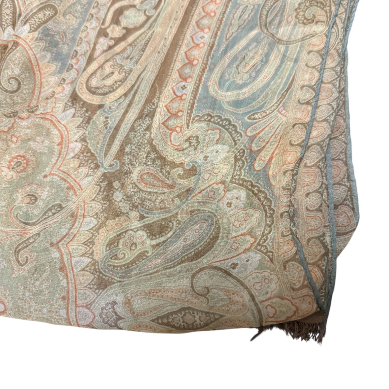 Z1386 【美品】 ETRO エトロ スカーフ ペイズリー シルク