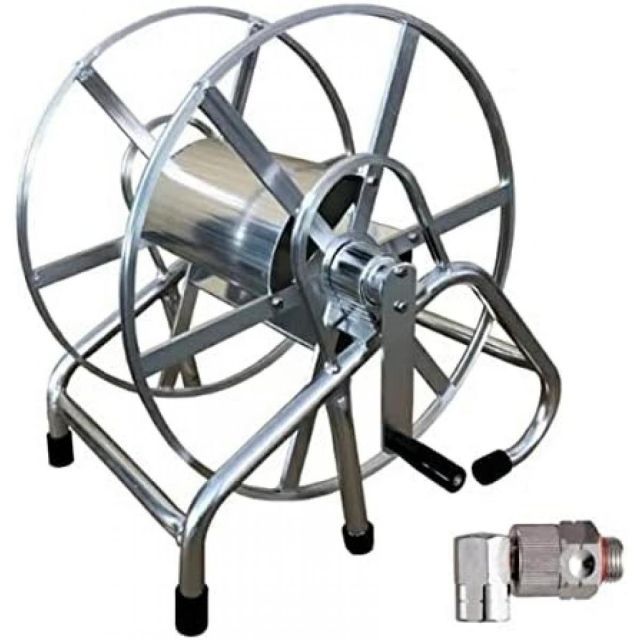 シンセイ アルミホース巻取器 150m用 軽量 アルミ製 ラック式