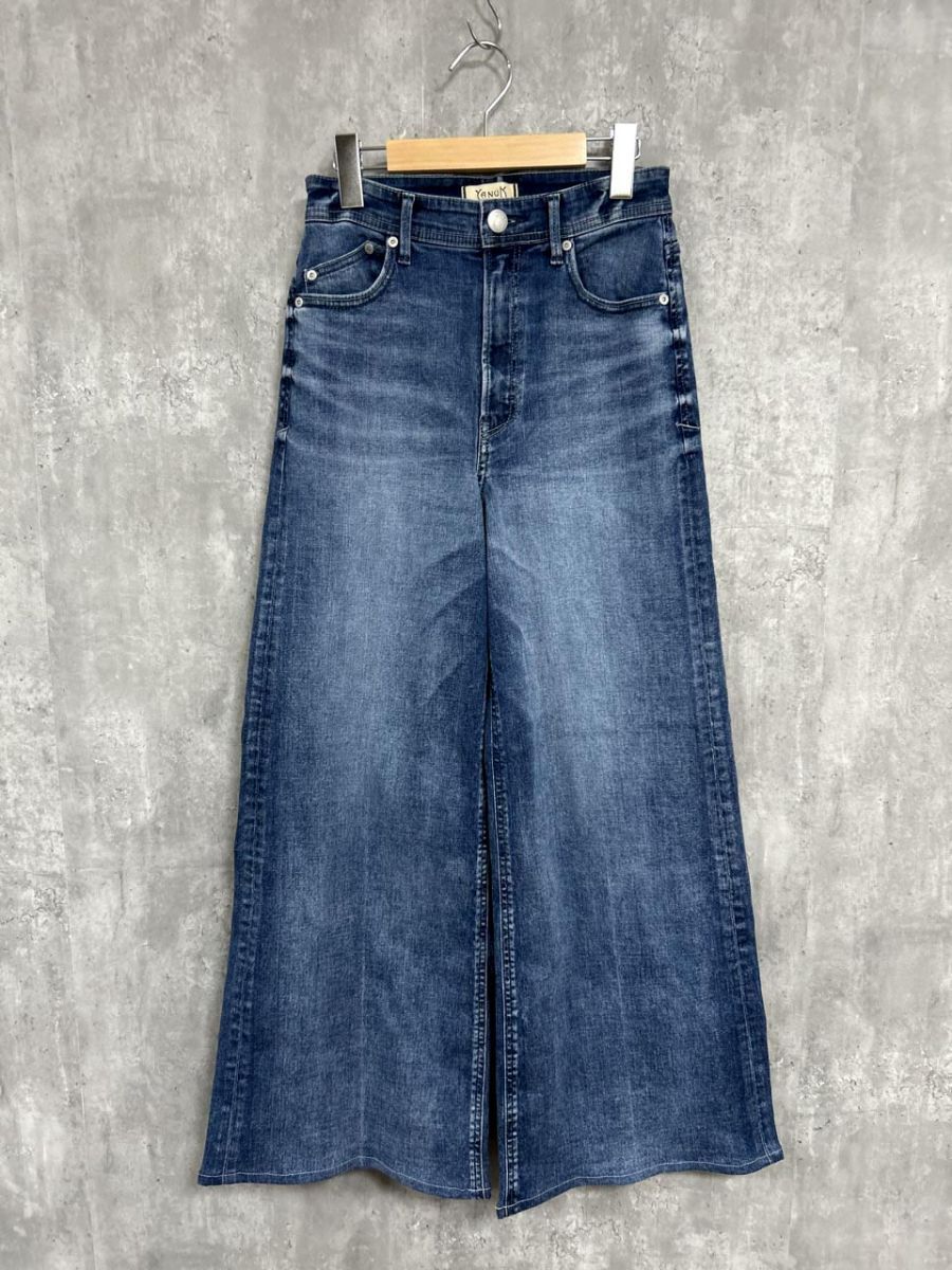 YANUK ヤヌーク ワイドフレア フレア デニムパンツ size26/青